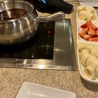 Course 4 - chose vegan dark chocolate  at The Melting Pot in Annapolis