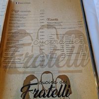 Menu at Pizzeria Cucina dei Fratelli in Vila Do Conde
