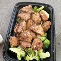 General Tso’s vegan chicken (specify no oyster or fish sauce)  at King Chef in Worcester