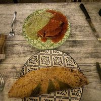 Top plate is tacos bandera   at Nena Nena in Valladolid