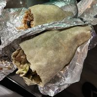 Mini vegan chorizo burrito and big vege and tofu   at Cosmic Cantina in Durham