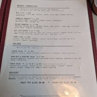 Brunch menu at Comet Cafe in Milwaukee