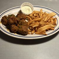 Vegan bbq wings with fries  at Comet Cafe in Milwaukee