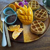 Waffles at Pure Vegan Heaven - Thong Sala in Koh Phangan
