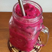 Dragonfruit smoothie, $2.50  at The Little Red Fox Espresso in Siem Reap