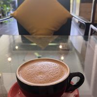 Ciconut-cinamon latte  at The Little Red Fox Espresso in Siem Reap