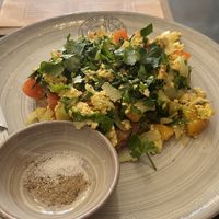 Scrabled tofu  at The Little Red Fox Espresso in Siem Reap