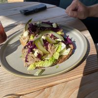 Something with bread and jackfruit  at Faculty Club Novum in Wageningen