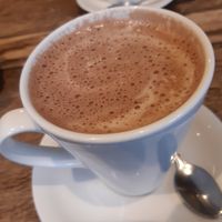 Hot coconut chocolate at Living Room Club in North West London