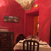 Fine dining under vaulted ceilings at Casa Mijhaeli in Caceres