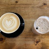Pistachio oat latte and vegan Oreo milkshake    at Kalipso Artisan Coffee in Torquay