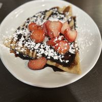 Strawberry vegan crepe   at Crêpe Café Sisters in Leavenworth