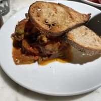 Caponata with Sourdough  at Sugo Pasta in Glasgow