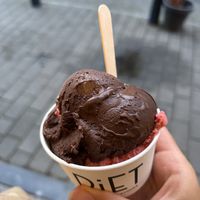 strawberry and chocolate in a cup  at Piet Artisans of Flavour in The Hague