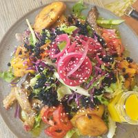 Loaded salad at ECO Lifestyle & Lodge in Bathsheba