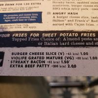 Duke of Somerset menu page at Duke Of Somerset in East London