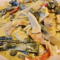 Vegan green curry with tofu at Thai Carrot in Aberdeen