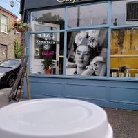 Coffee and outside area (July 2022) at Cafe Frida in York