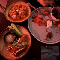 Gnocchi, cheese platter and spicy wings  at Hail Lilith  in Footscray
