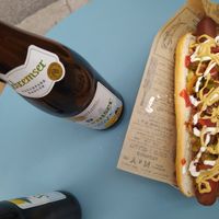 The hot dog! at Eh Wurst Vegane Würstelbar in Vienna