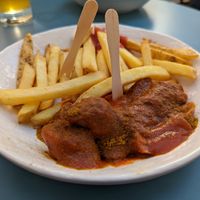 Curry Wurst at Eh Wurst Vegane Würstelbar in Vienna