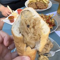 Bratwurst sandwich   at Eh Wurst Vegane Würstelbar in Vienna