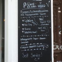 Chalkboard  at Eh Wurst Vegane Würstelbar in Vienna
