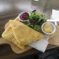 Hummus focaccia at De Rietschans in Haren
