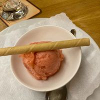 Strawberry sorbet at Neckarmüller in Tubingen