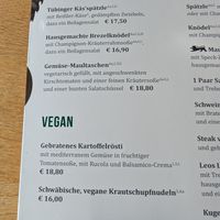 Vegane Gerichte auf der Karte at Neckarmüller in Tubingen