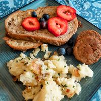 Yummy huge breakfast had much more that what is shown here at Red Robin Song Guest House in West Lebanon