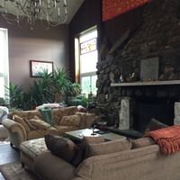 Cozy fireplace  at Red Robin Song Guest House in West Lebanon