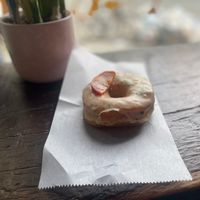 Grilled summer peach and basil 🍩 at Dun-Well Doughnuts in Brooklyn