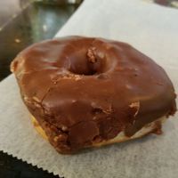 Chocolate glazed at Dun-Well Doughnuts in Brooklyn