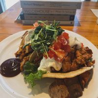 Fried oyster mushroom soul taco  at Majani in Chicago