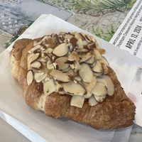Vegan almond croissant, sooo yummy! I also got blue mylk lattes.  at Java Burrito in Savannah