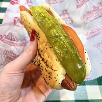 Garden dog   at Portillo's in Chicago