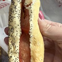 build your own garden dog: ketchup, mustard, tomato only!  at Portillo's in Chicago