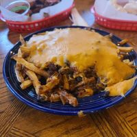 Chili cheese fries. Forgot to take pictures of the other food before we ate it all haha at Rosetta's Kitchen in Asheville