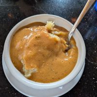 Mashed potatoes and gravy bowl at Rosetta's Kitchen in Asheville