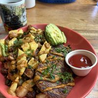 Breakfast scrambleed eggs  at Rosetta's Kitchen in Asheville