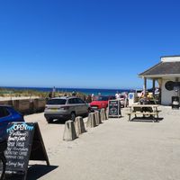 View of the sea at Porthtowan Beach Café in Porthtowan