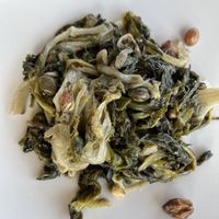 Italian greens with raisins and capers   at Ristorante Bar A Cannata in Salina