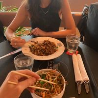 Shitake fried rice (above) and cold sesam noodles (bottom)  at The Rogue Panda in Brooklyn