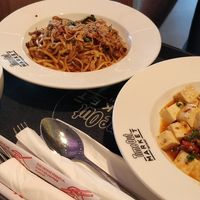 Dan dan noodles and mapo tofu at The Rogue Panda in Brooklyn