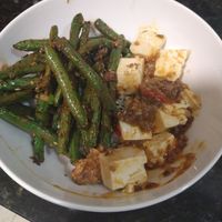 Mapo tofu and green beans at The Rogue Panda in Brooklyn
