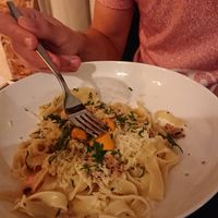 (vegan) pasta carbonara at Konijnenvoer in Arnhem