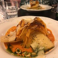 Polenta met pompoen met heerlijke Parmesans vegan kaas   at Konijnenvoer in Arnhem