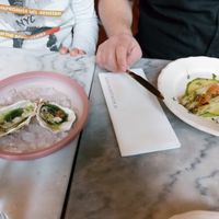 "Oesters" en gegrilde asperge at Konijnenvoer in Arnhem