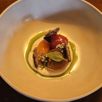 First course: tomato and vegan cheesy base at Konijnenvoer in Arnhem